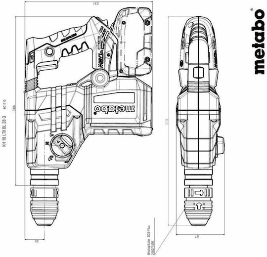 Metabo Percuție Ciocan rotopercutor Baterie 18V cu Suport SDS Plus