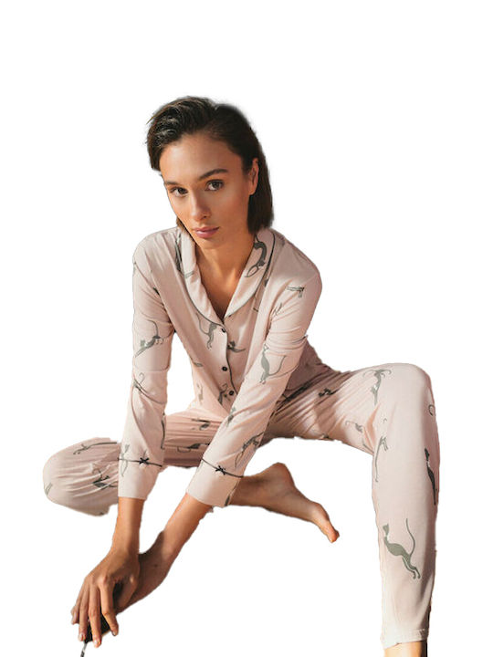 Vamp Winter Women's Pyjama Set Pink