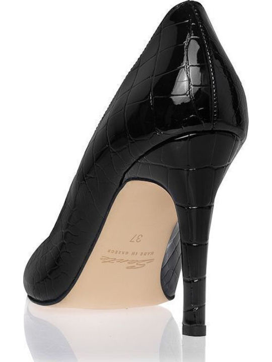 Synthetic Leather Black High Heels