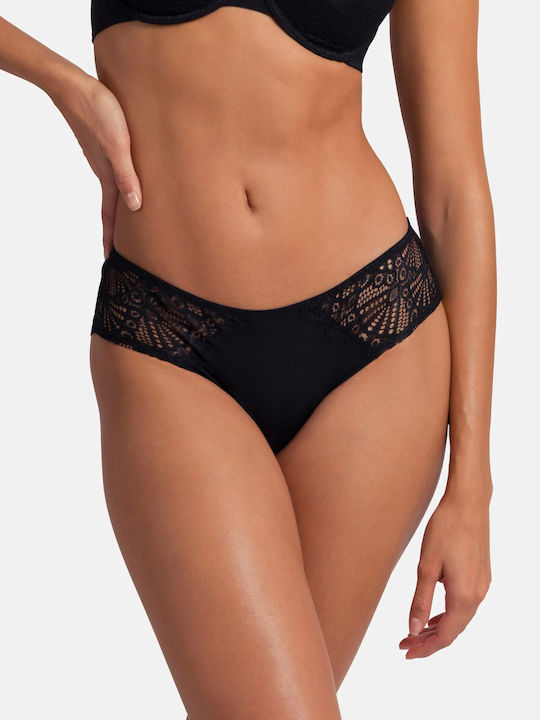 Women's Slip with Lace Black/coral