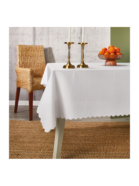 Whitegg Tablecloth Stain Resistant White 140x140cm