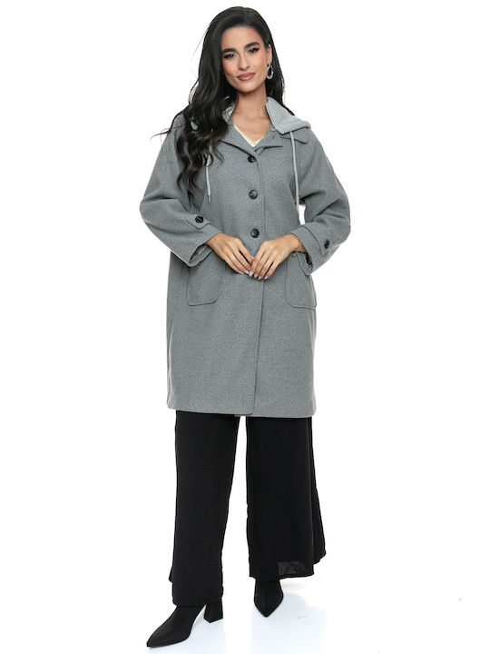 RichgirlBoudoir Women's Coat with Hood Gray