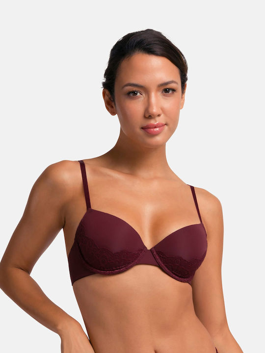 Dorina Bra with Light Padding Underwire Burgundy, Beige