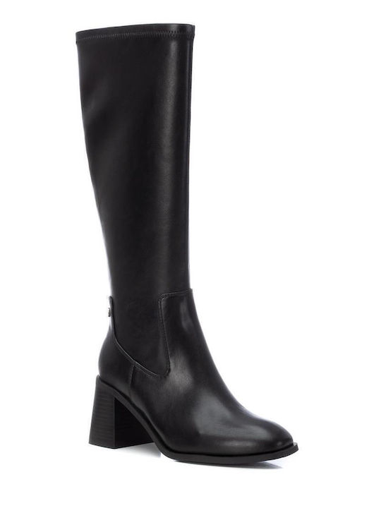 Damenstiefel mit mittlerem Absatz Schwarz