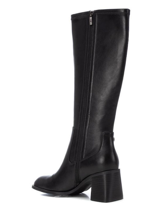 Damenstiefel mit mittlerem Absatz Schwarz
