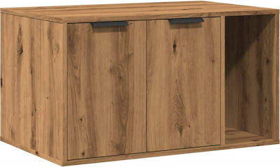 Cat Toilet Enclosure Artesian Oak 80x50x45 cm Processed Wood Brown 80 x 50 x 45 cm