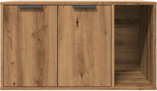 vidaXL Katzentoilette Geschlossen Braun L80 x B50 x H45cm