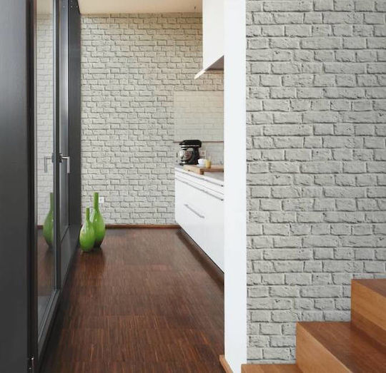 White Grey Brick Wall Wallpaper 369122 53cm X 10m