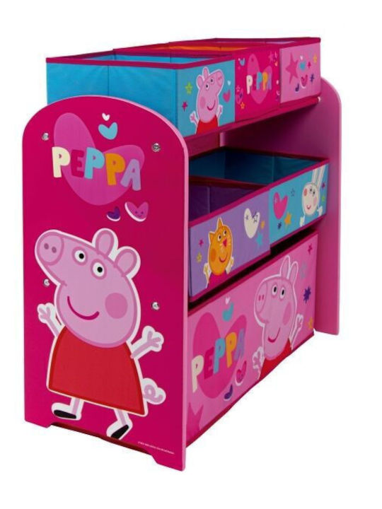Toy Storage System made of Wood Peppa Pig Pink 66.5x30x67cm 7pcs