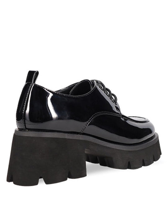 Women's Patent Leather Oxford Shoes Black