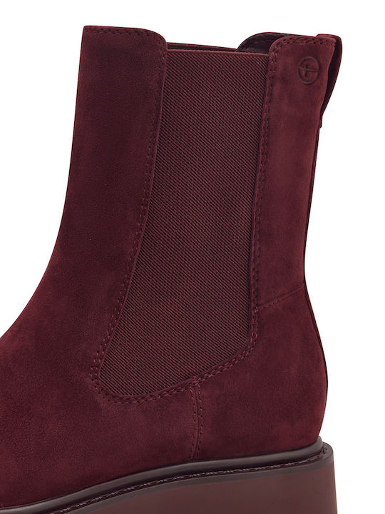 Leather Women's Chelsea Boots Burgundy