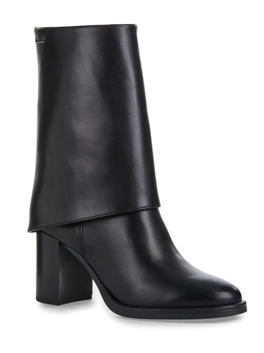 Tamaris Leather Women's Boots with High Heel Black