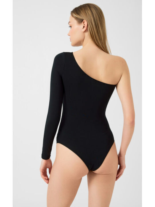 Minerva Long Sleeve Bodysuit Black