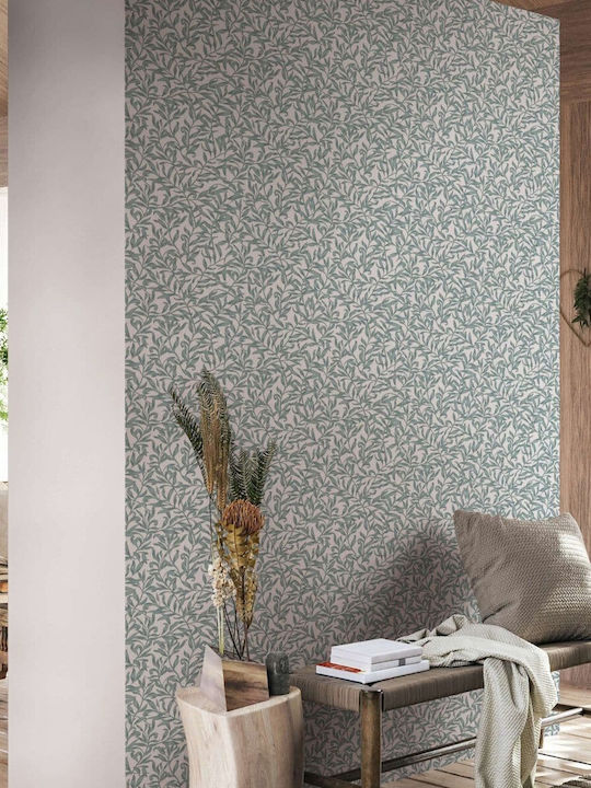 Wallpaper Turquoise Green Floral Leaves 47639 0.53cm X 10.05m