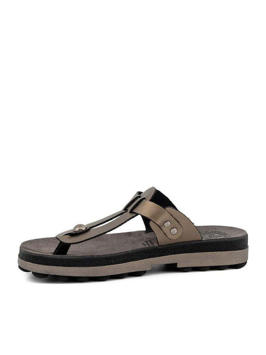 Mirabella Leather Women's Flat Sandals Antracite perle