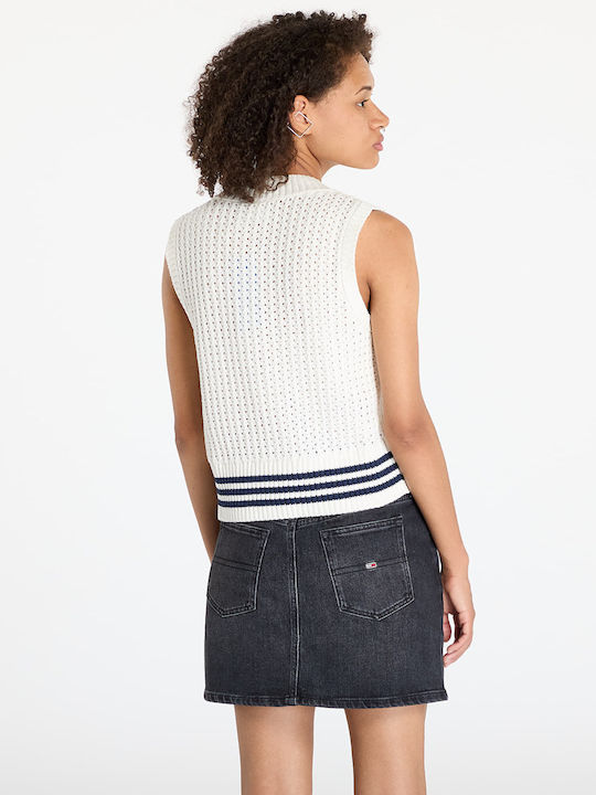 Women's Cotton Tunic Sleeveless with V-Neck Off White