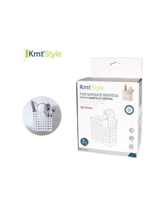 Wall-Mounted Plastic Cutlery Holder with Suction Cup White 5200785 Oem