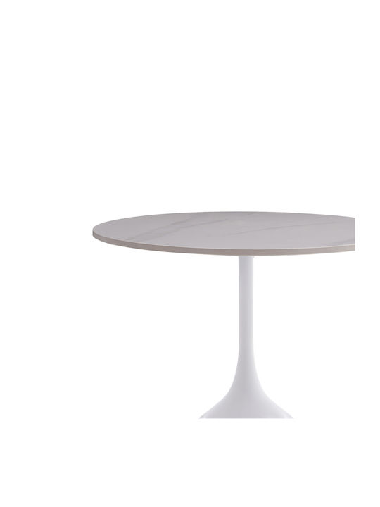 Round Side Table Kousien White L50xW50xH60cm