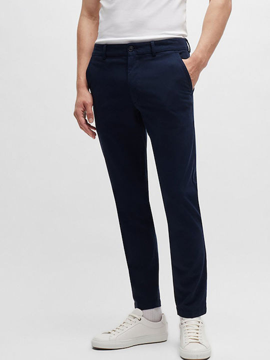 Hugo Boss Ανδρικό Παντελόνι Chino Ελαστικό σε Slim Εφαρμογή Dark Blue