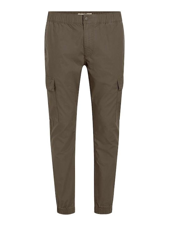 Trousers Cargo Elastic in Skinny Fit Brown