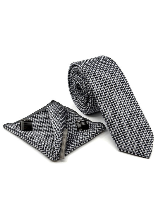 Legend Accessories Men's Tie Set Printed in Gray Color