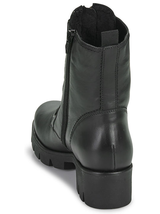 Leder Stiefeletten Damen Schwarz