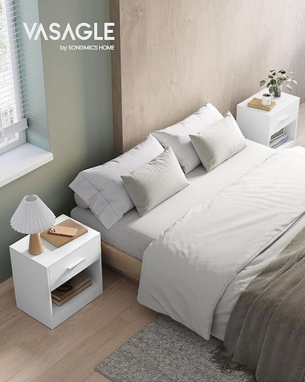 White Wooden Bedside Tables 2 Pieces 39x41x41cm