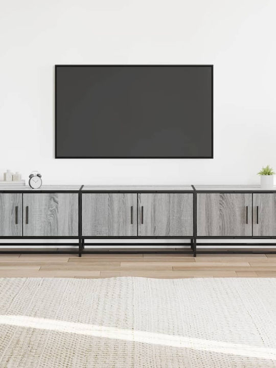 TV-Möbel aus Metall & Holz Grey Sonoma L210xB35xH41cm