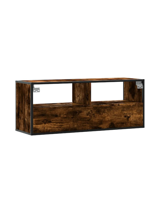 TV-Ständer aus Metall & Rauch Eiche M100xT31xH39.5cm