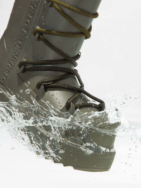 Women's Fur Lined Wellies Khaki
