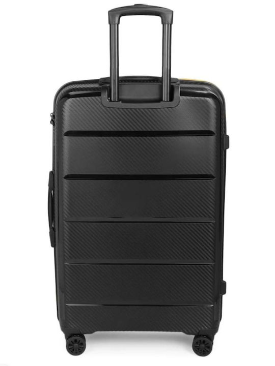 CAT Nested Large Travel Suitcase Hard Black with 4 Wheels Height 70cm 84379-01
