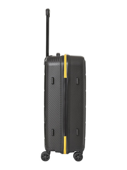 CAT Nested Medium Travel Suitcase Hard Black with 4 Wheels Height 60cm 84379-01