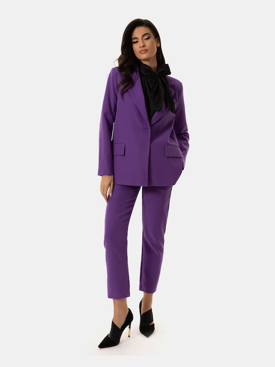 Purple Blazer and Trousers Set