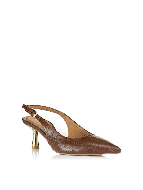 Corina Pointed Toe Brown Heels