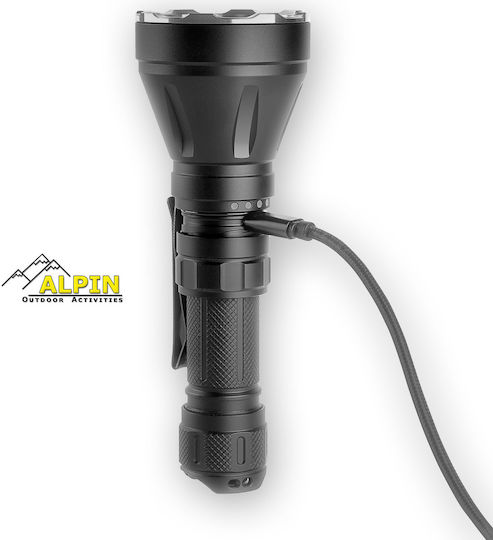 Alpin Презареждащ се Φακός LED Waterproof IP68 με Μέγιστη Φωτεινότητα 1800лм Бял