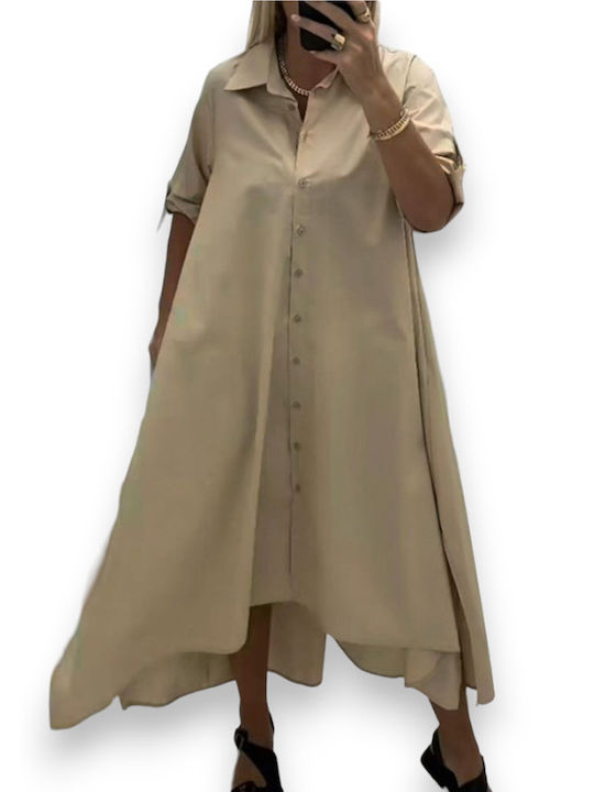 Shirt Dress Dress Beige