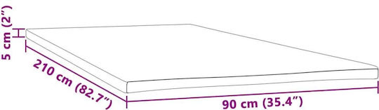 vidaXL Mattress Topper Single Foam with Removable Cover 90x210x5cm