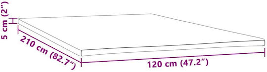 vidaXL Mattress Topper Semi-Double Foam with Removable Cover 120x210x5cm