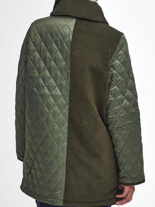 Barbour Quilt Women's Short Lifestyle Jacket for Winter Olive