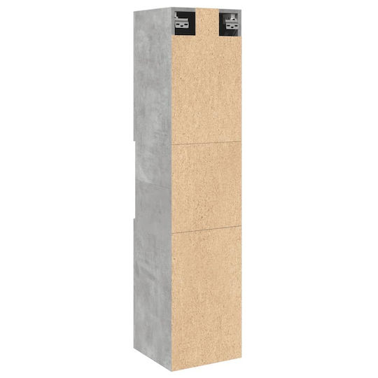 vidaXL Wall Hung Cabinet Bathroom Column Cabinet L30xD30xH130cm Gray