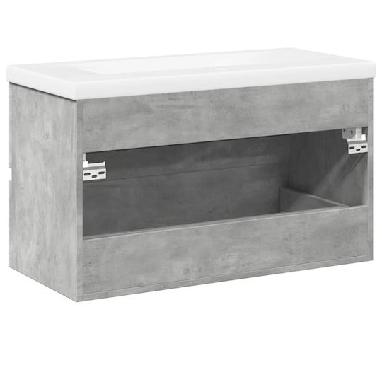 vidaXL Blat cu Lavoar L80xW45xH38.5cm Gri