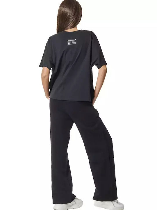 Body Action Women's High Waist Sweatpants Black