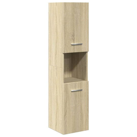 vidaXL Waschtisch mit Waschbecken, Spiegel & Säule L42xB18xH39cm Oaks