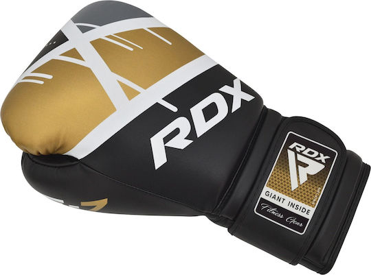 RDX Ego F7P Γάντια Πυγμαχίας από Συνθετικό Δέρμα για Αγώνα Μαύρα
