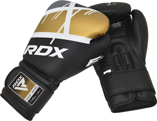 RDX Ego F7P Γάντια Πυγμαχίας από Συνθετικό Δέρμα για Αγώνα Μαύρα
