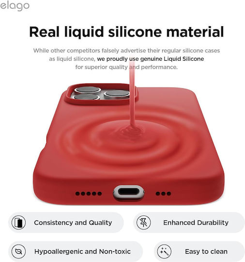 Elago Premium Liquid Back Cover Silicon Roșu (iPhone 16 Pro)