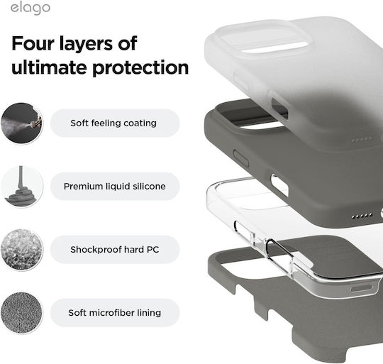 Elago Premium Liquid Back Cover Silicon Gri (iPhone 16 Pro)