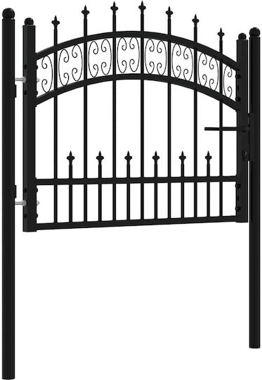 vidaXL Metallisches Gartentor mit Speeren in Schwarz Farbe 1.2x1.03m