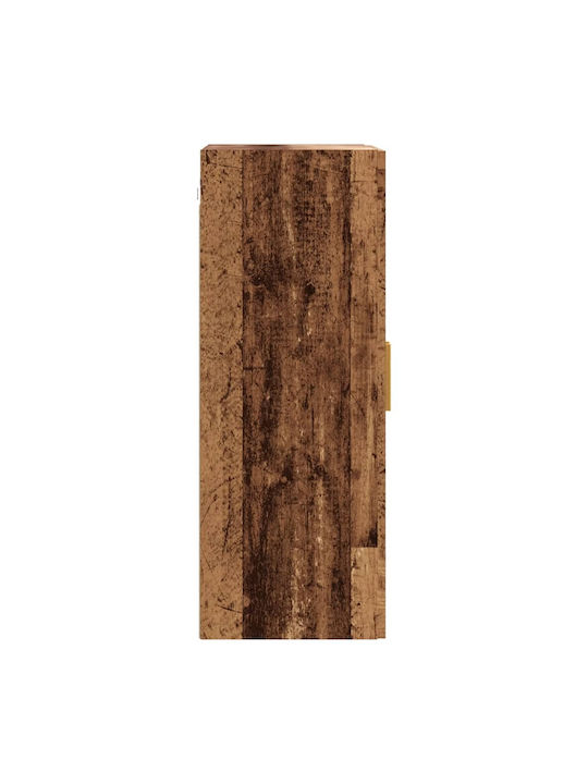 Wand Wohnzimmer Vitrine aus Spanplatte mit Glas Coffee 69.5x34x90cm
