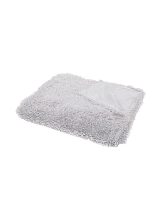 Κουβέρτα Γούνινη Μονή 160x200εκ. Light Gray